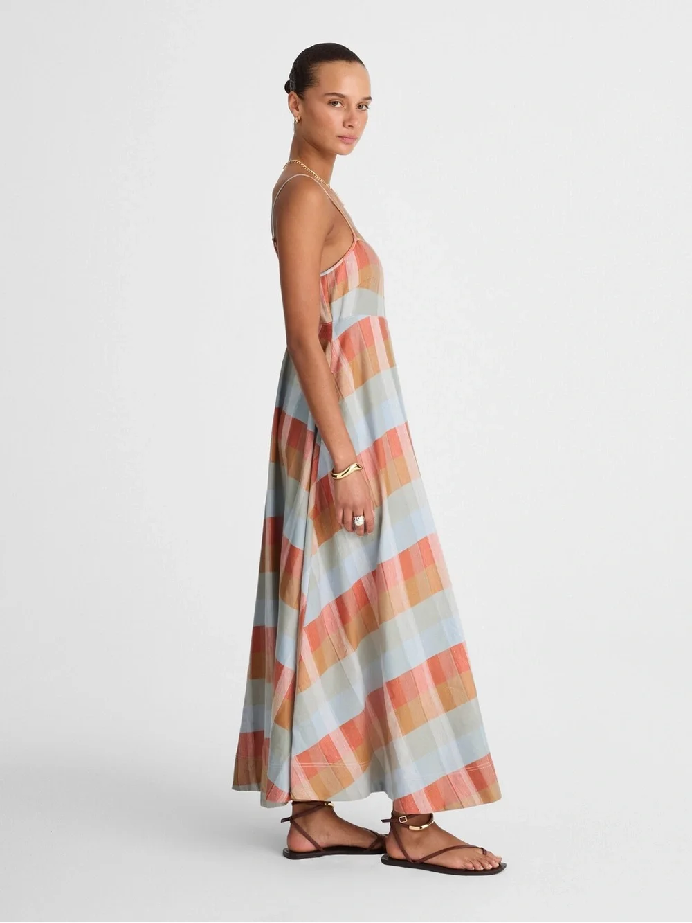 Madewell Empire-Waist Midi Dress in Plaid - Picture 3 of 8